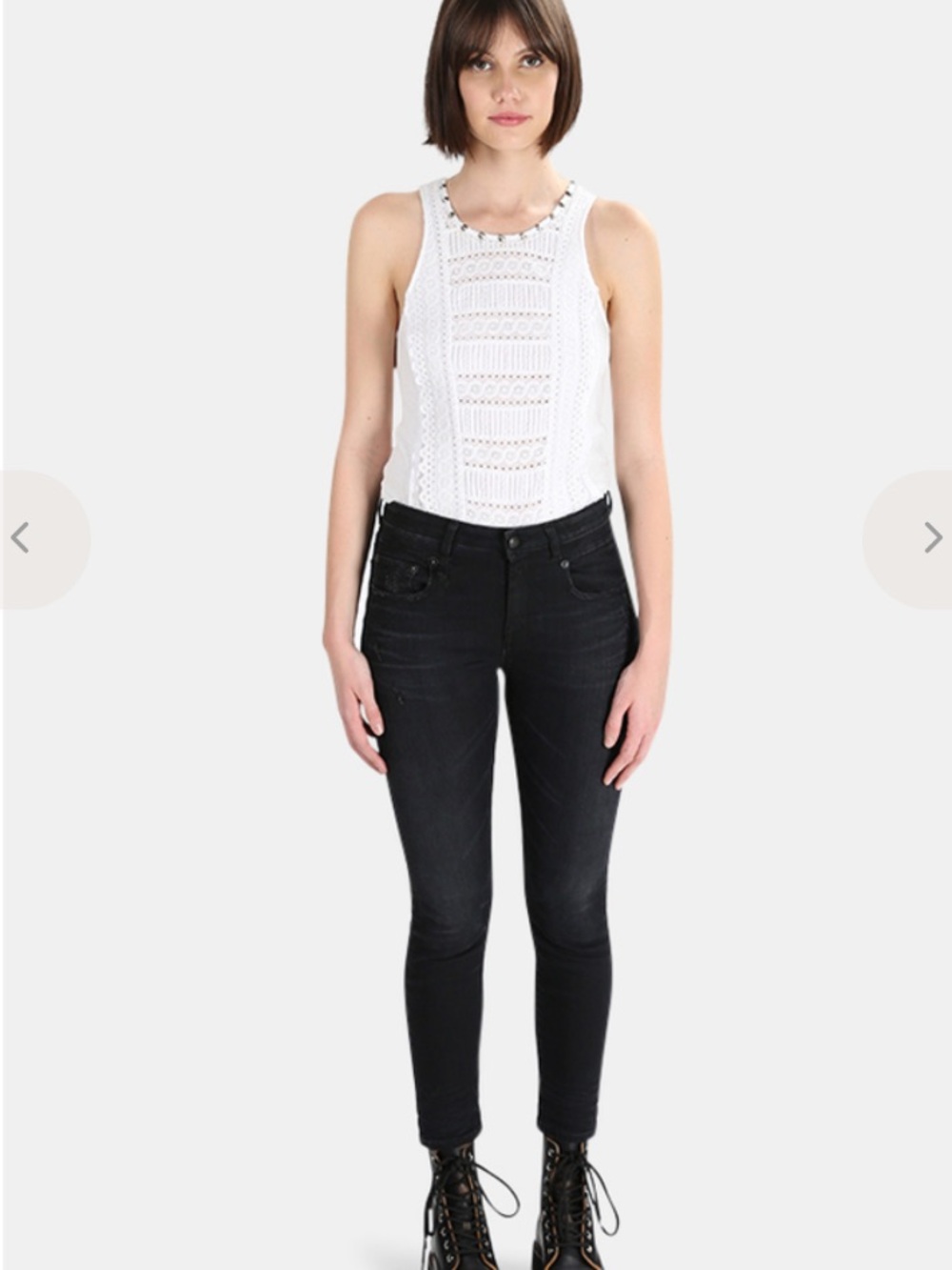 R13 Boy Skinny Black Jeans